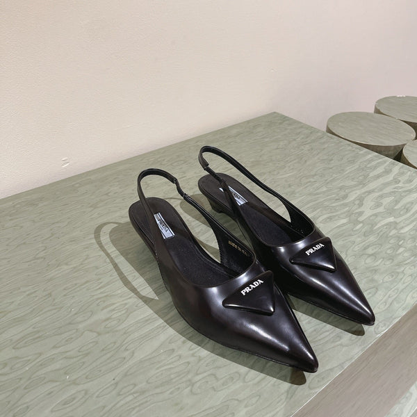 PRA 24ss Sling Back 30mm Black Patent Leather 449687