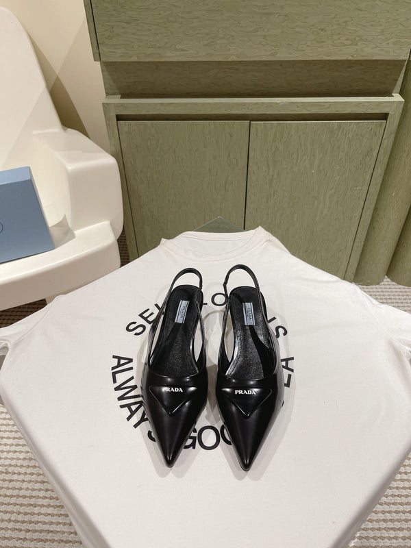 PRA 24ss Sling Back 30mm Black Patent Leather 449687