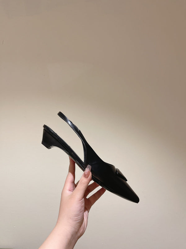 PRA 24ss Sling Back 30mm Black Patent Leather 449687