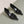 POINTED BB BLACK BUCKLE KITTEN HEEL PUMPS IN BLACK SMOOTH LAMBSKIN