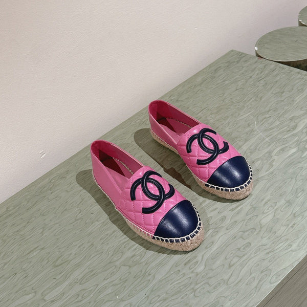 espadrilles pink black quilted calfskin
