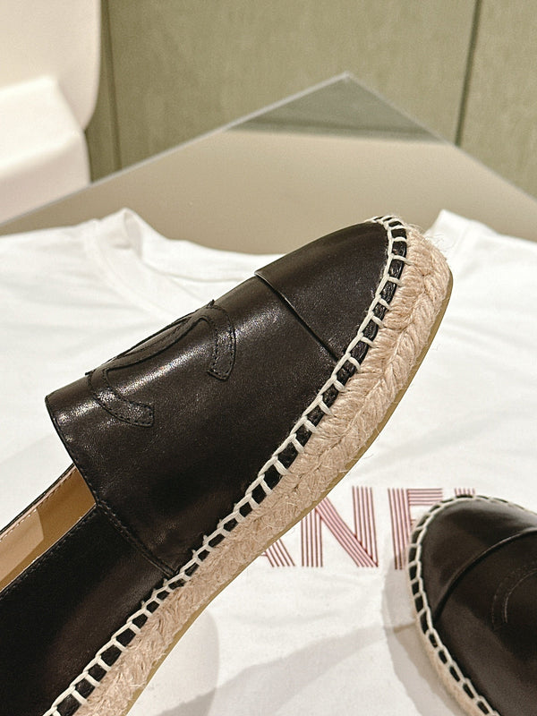 espadrillas in pelle di vitello nera