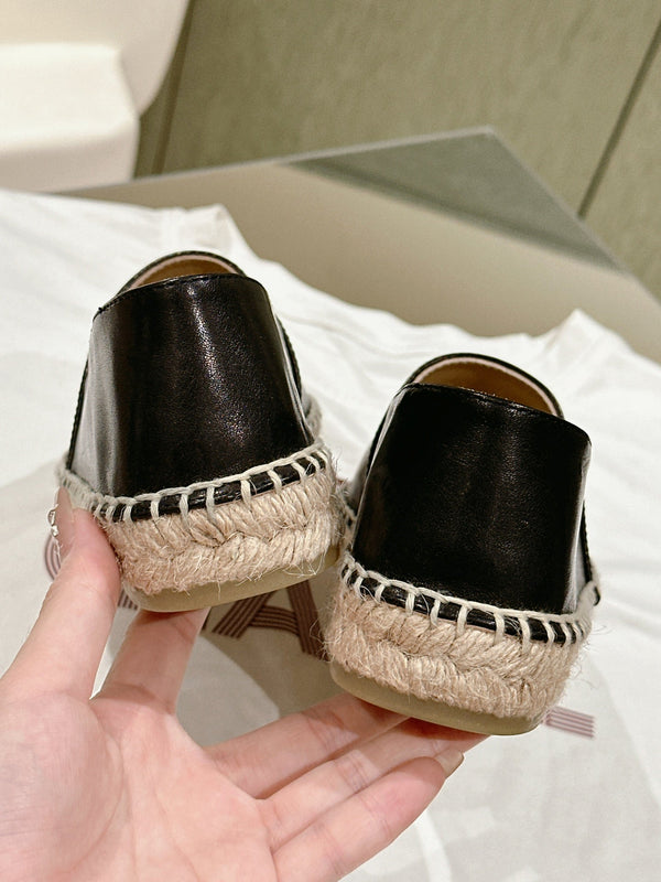 espadrillas in pelle di vitello nera