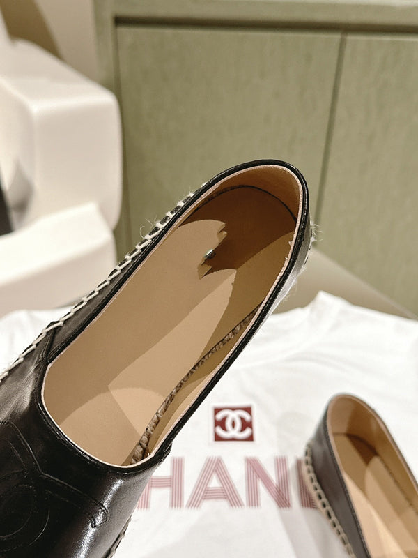 espadrillas in pelle di vitello nera