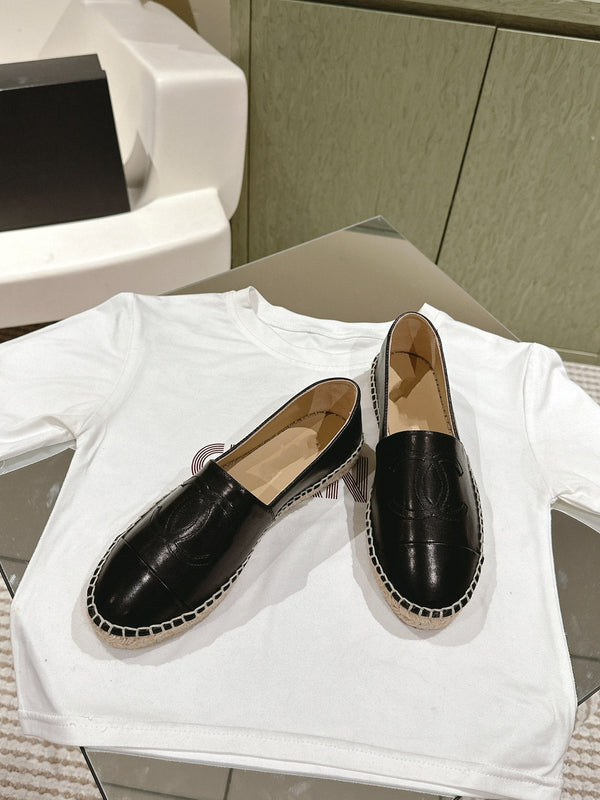 espadrillas in pelle di vitello nera