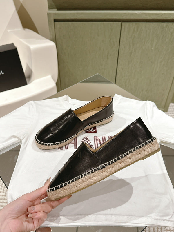 espadrillas in pelle di vitello nera