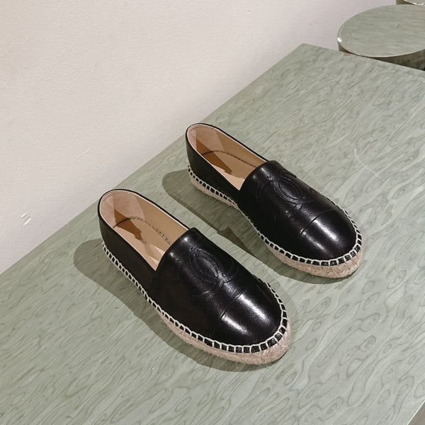 espadrillas in pelle di vitello nera