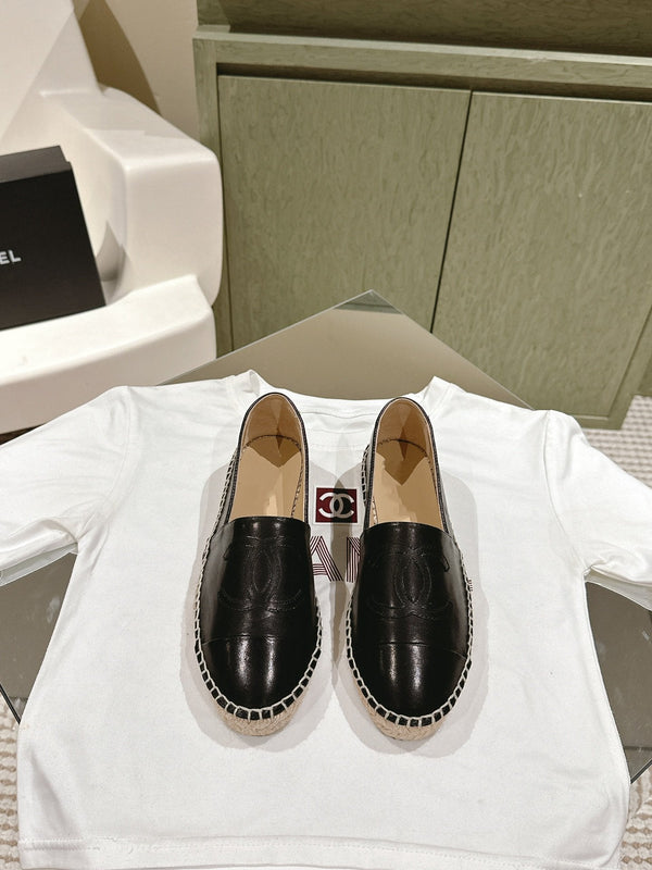 espadrillas in pelle di vitello nera