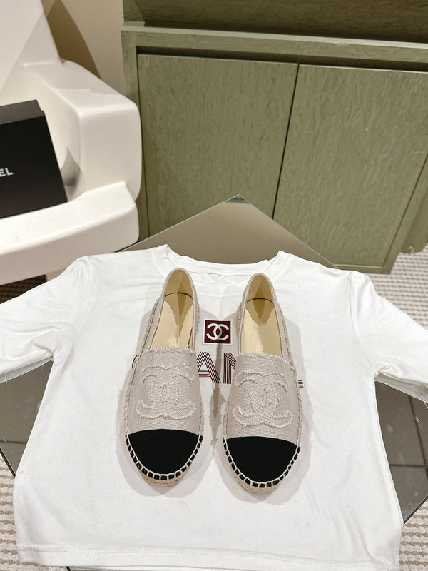 espadrillas in tela grigia nera