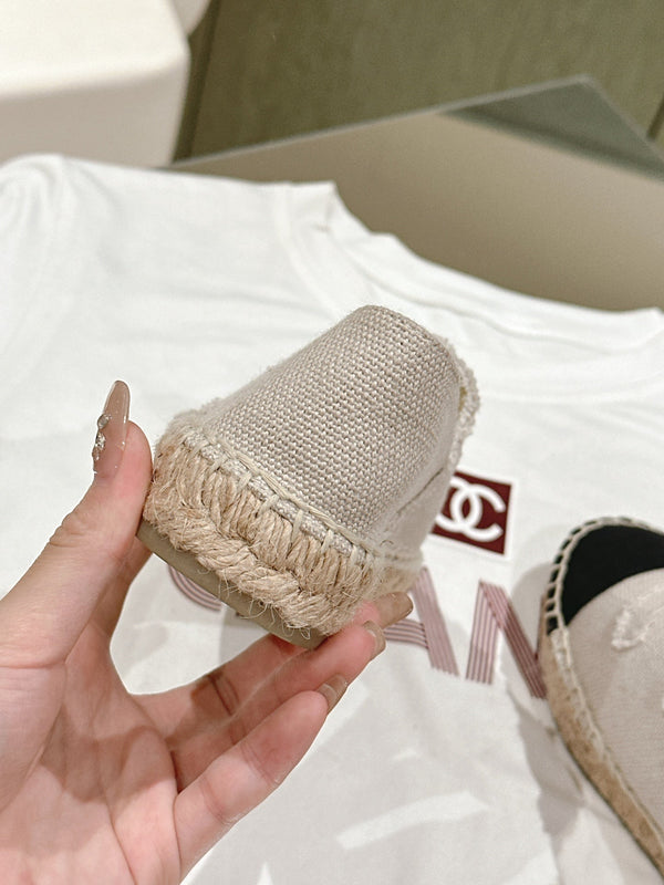 espadrillas in tela grigia nera