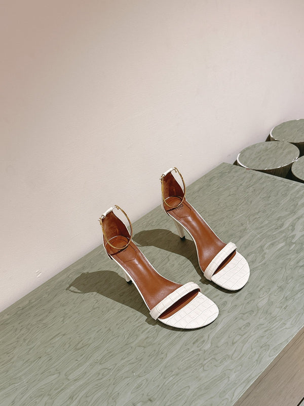 FENDI HIGH-HEELED 85 MM IN WHITE LAMBSKIN WITH GOLD HARDWARE