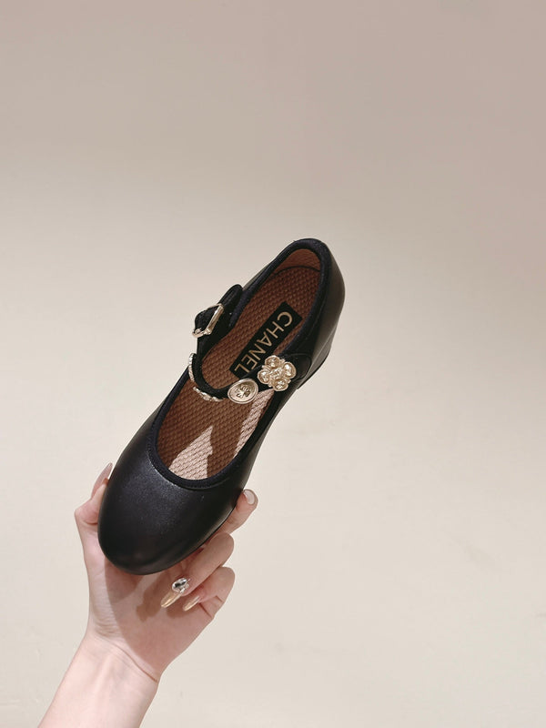 CC HIGH MARY JANE BLACK LAMBSKIN