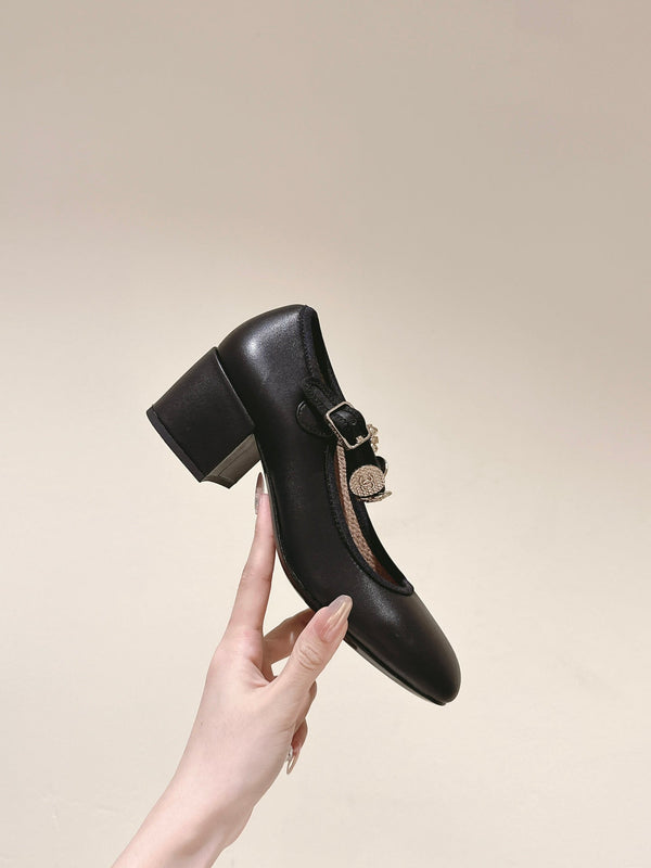 CC HIGH MARY JANE BLACK LAMBSKIN