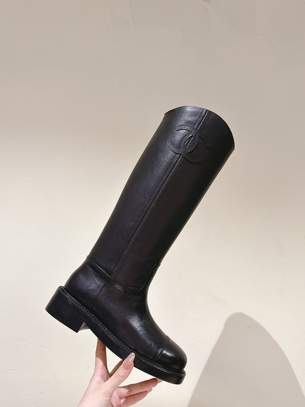 CC STIVALI ALTI IN PELLE DI VITELLO NERA 768996