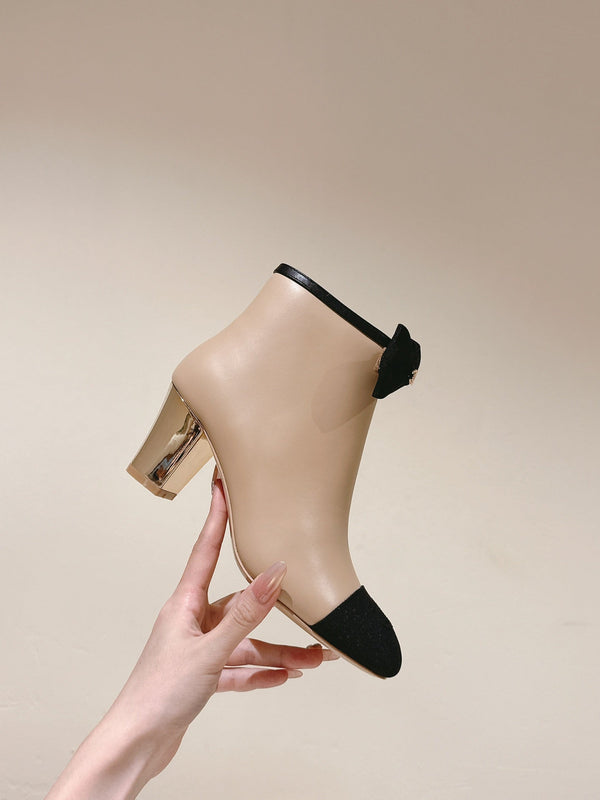 CC SHORT BOOST BEIGE CREAM PURE LAMBSKIN