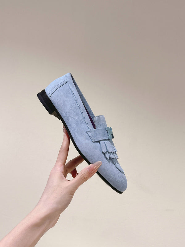 HM Mocassins Royal Loafers Pastel Blue Suede 445015