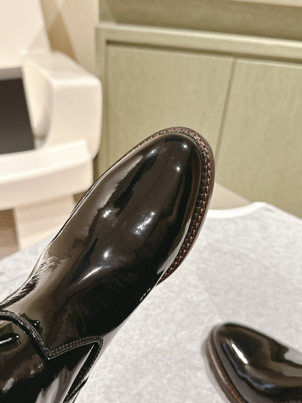 CC Knee-High Boots 40mm Black Patent Leather 447194