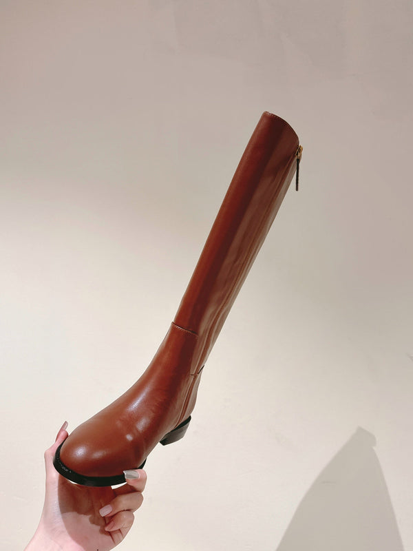 Gucci Button Boots Brown Black Sheepskin 484876