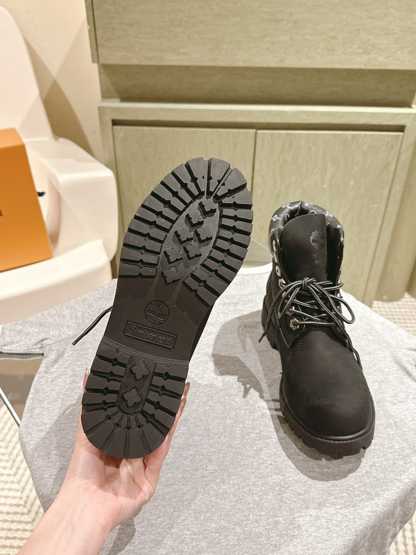 LV x Timberland 6in Ankle Boot 50mm Black Suede & Monogram Canvas 450427