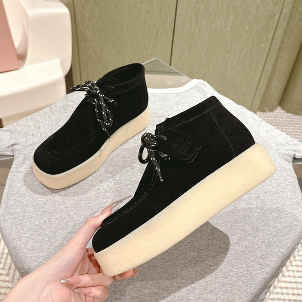 Miu Ankle Boots Black Suede