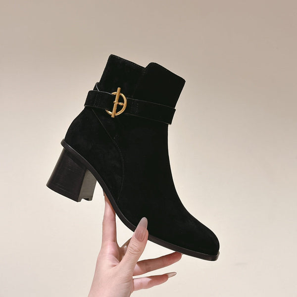 HM Jill Ankle Boot 65mm Black Suede  974679