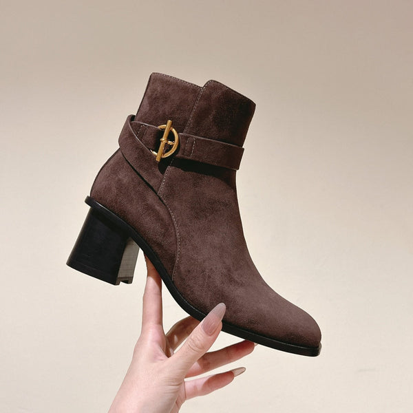 HM Jill Ankle Boot 65mm Brown Chocolate Suede 974680