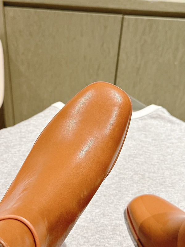 HM Jill Ankle Boot 65mm Brown Orange Calfskin 974682