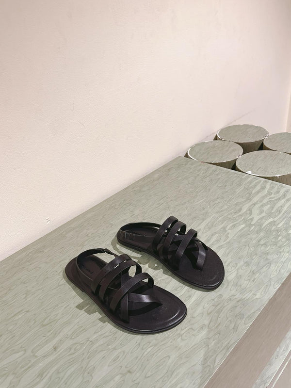 The Row Line Sandals Black Sheepskin 451280