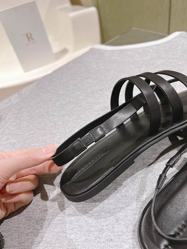 The Row Line Sandals Black Sheepskin 451280