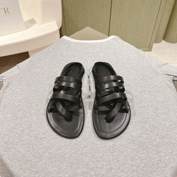 The Row Line Sandals Black Sheepskin 451280