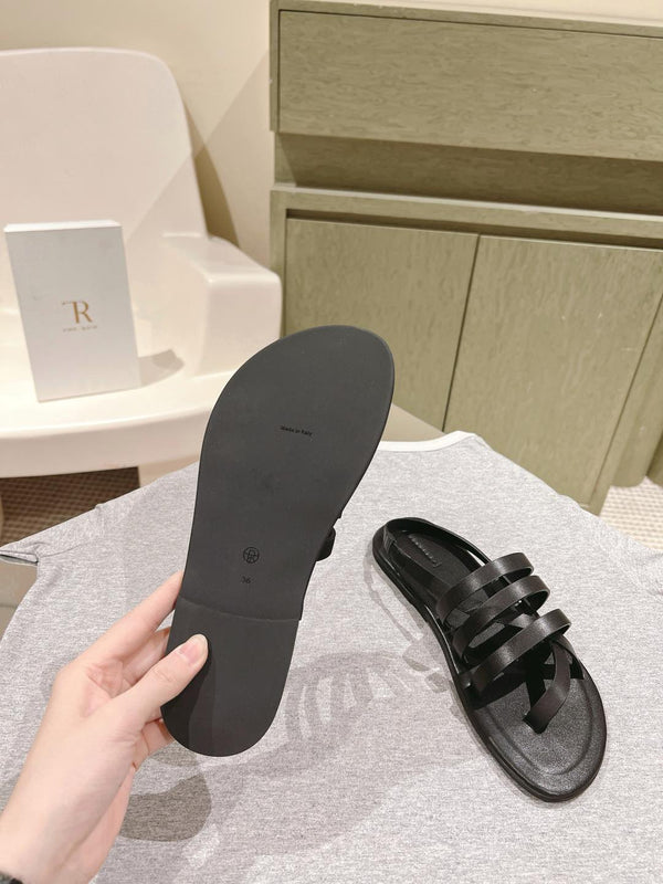 The Row Line Sandals Black Sheepskin 451280