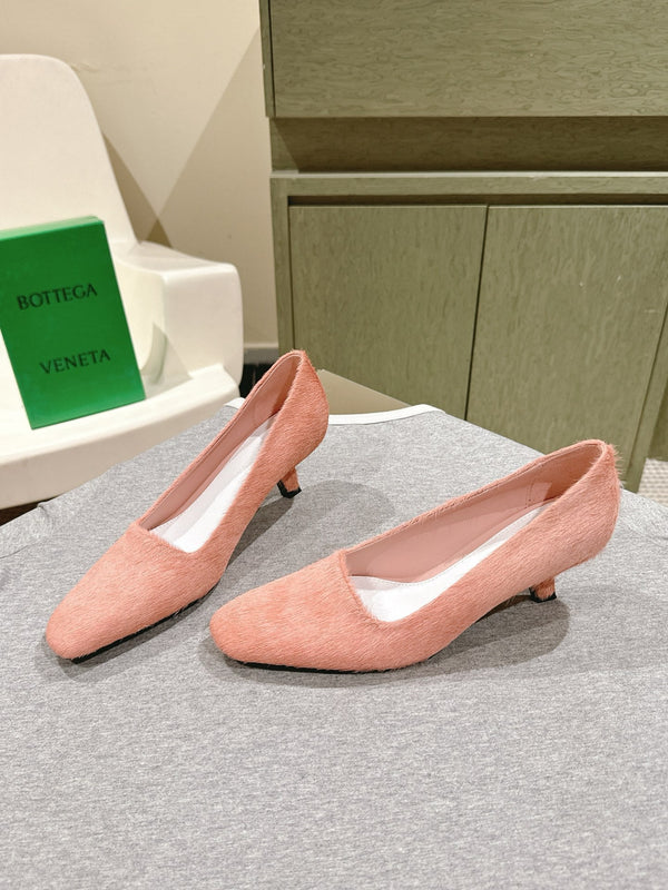 BV Kitten Heels Pumps 45mm Pink Horsehair 448415