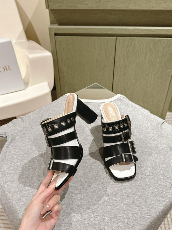 CD 25 Punk Heeled Slide Lambskin with Leather Buckle 241956