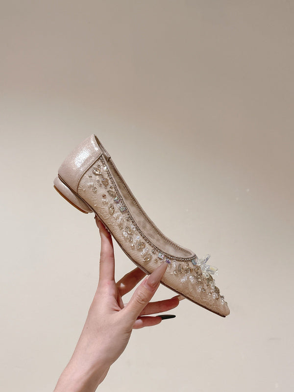 RC 25 Diamond Flat Sole Pink Nude Custom Lace 268058