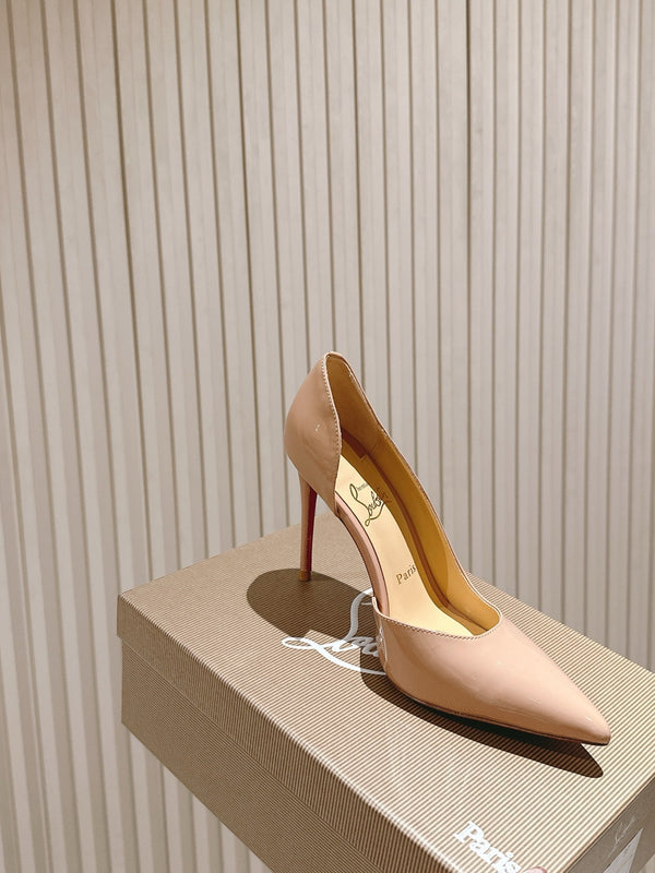 CL 25s Iriza Pumps 95mm Beige Patent Leather 446685