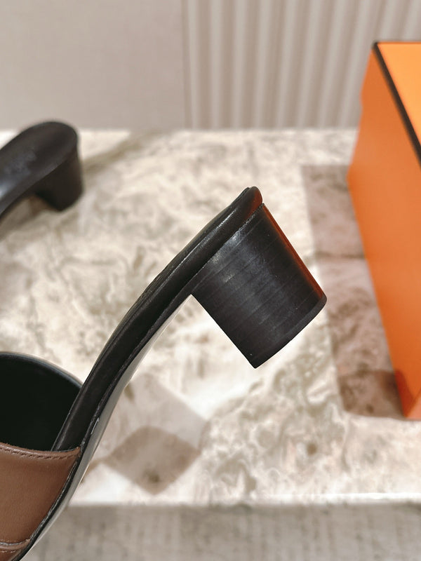 Gigi 50 Sandal Dark Brown Black Calfskin 445331