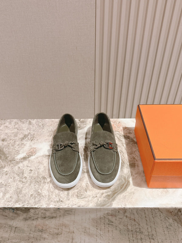 HM 25s Ignacio Loafer Olive Green Suede Rubber 445347