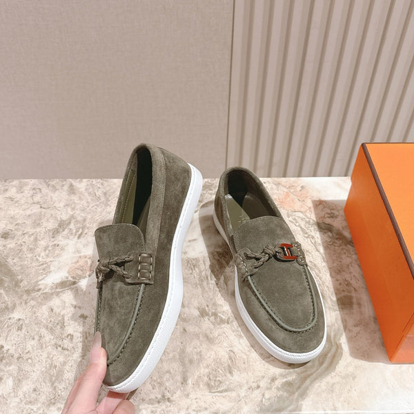 HM 25s Ignacio Loafer Olive Green Suede Rubber 445347