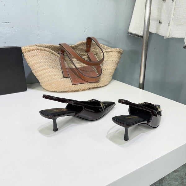 SL CARINE SLINGBACKS PUMP 60 WINE CALFSKIN