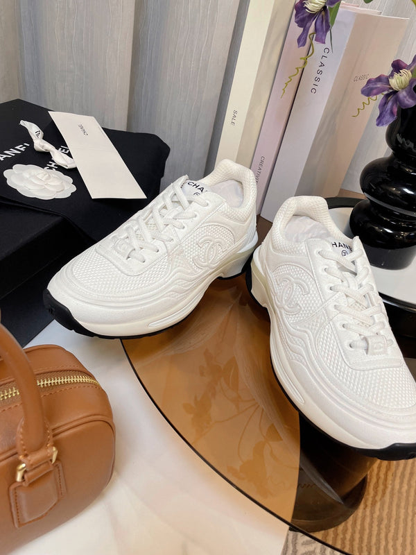 cc classic sneaker white fabric calfskin