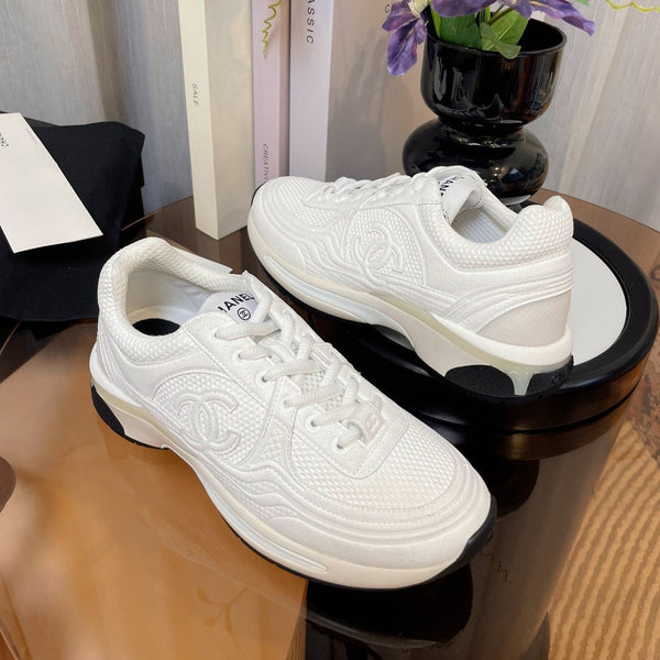 cc classic sneaker white fabric calfskin