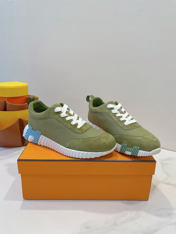 Sneaker HM Bouncing in tessuto verde asparago con pelle scamosciata 212278