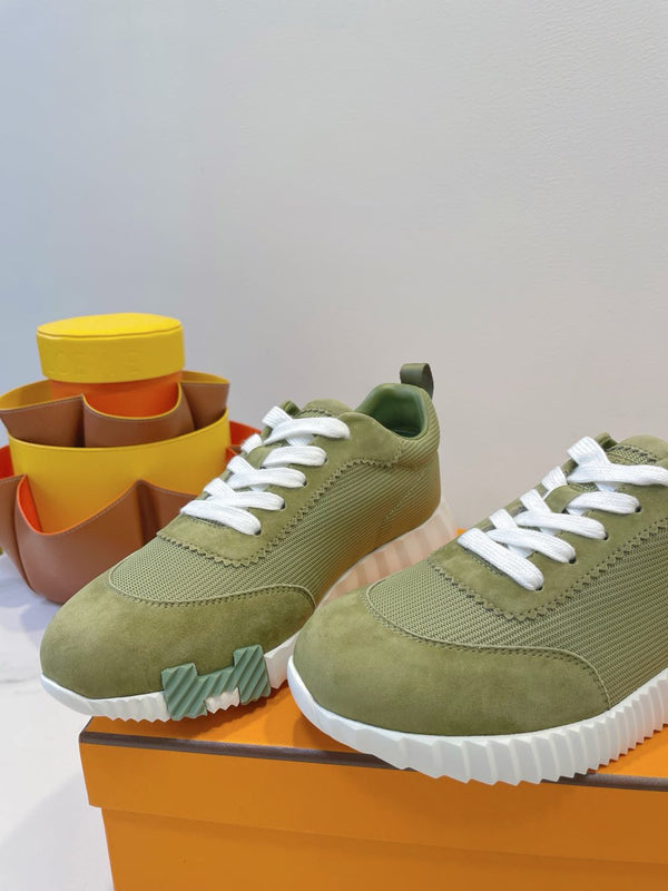 Sneaker HM Bouncing in tessuto verde asparago con pelle scamosciata 212278