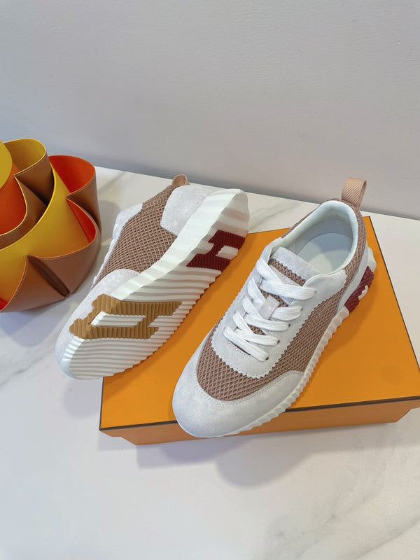 Sneaker HM Bouncing Beige Grigio mix Tessuto Velluto Rosa con Pelle Scamosciata 212283