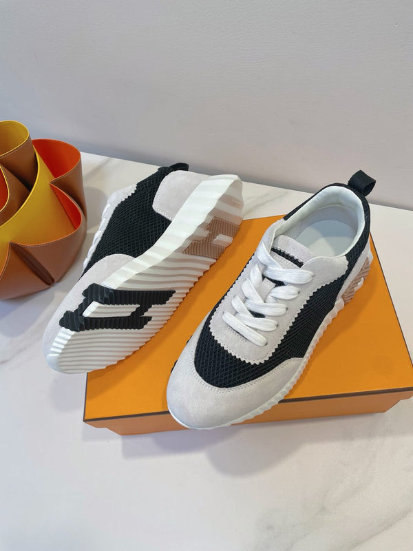 HM Bouncing sneaker Beige Gray mix Black Fabric with Suede 212284