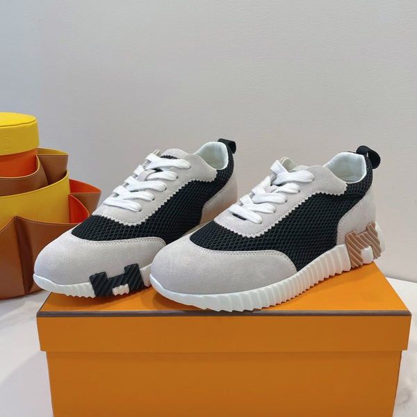 HM Bouncing sneaker Beige Gray mix Black Fabric with Suede 212284