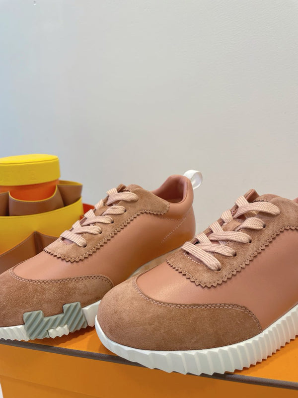 HM Bouncing sneaker Burnt Sienna Brown Calfskin and Suede 212291