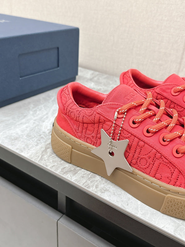 CD And Stone Island B33 Sneaker – Limited And Numbered Edition Coral Red Canvas