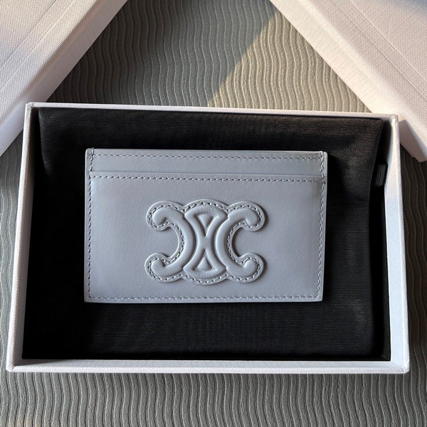 TRIOMPHE 10B703 Card Holder Glacier Cowhide Leather