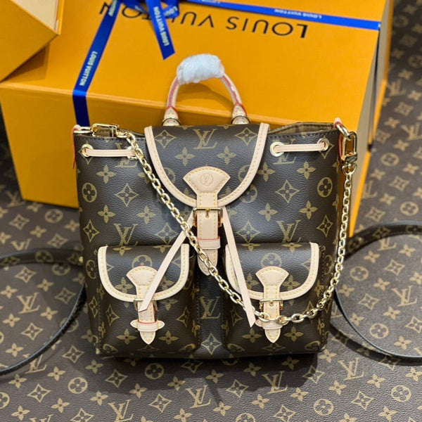 escursione 21 tela monogramma pelle di vitello beige